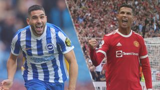 Neal Maupay of Brighton and Cristiano Ronaldo of Manchester United could both feature in the Brighton vs Manchester United live stream