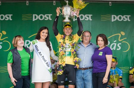 James Gullen celebrates the overall victory at the An Post Ras.