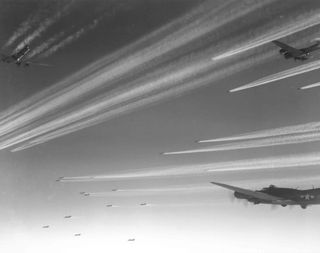 Bombers create contrails