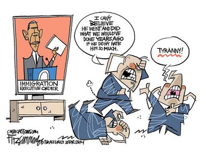 Obama cartoon GOP executive order immigration