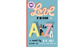 Pastel blue cover with A to Z and illustrated people leaning on them