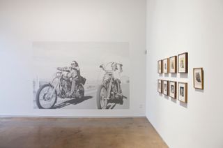 photos of the sculptural collages Temple and Veritas Panel by Wallace Berman on display at the Kohn Gallery in LA