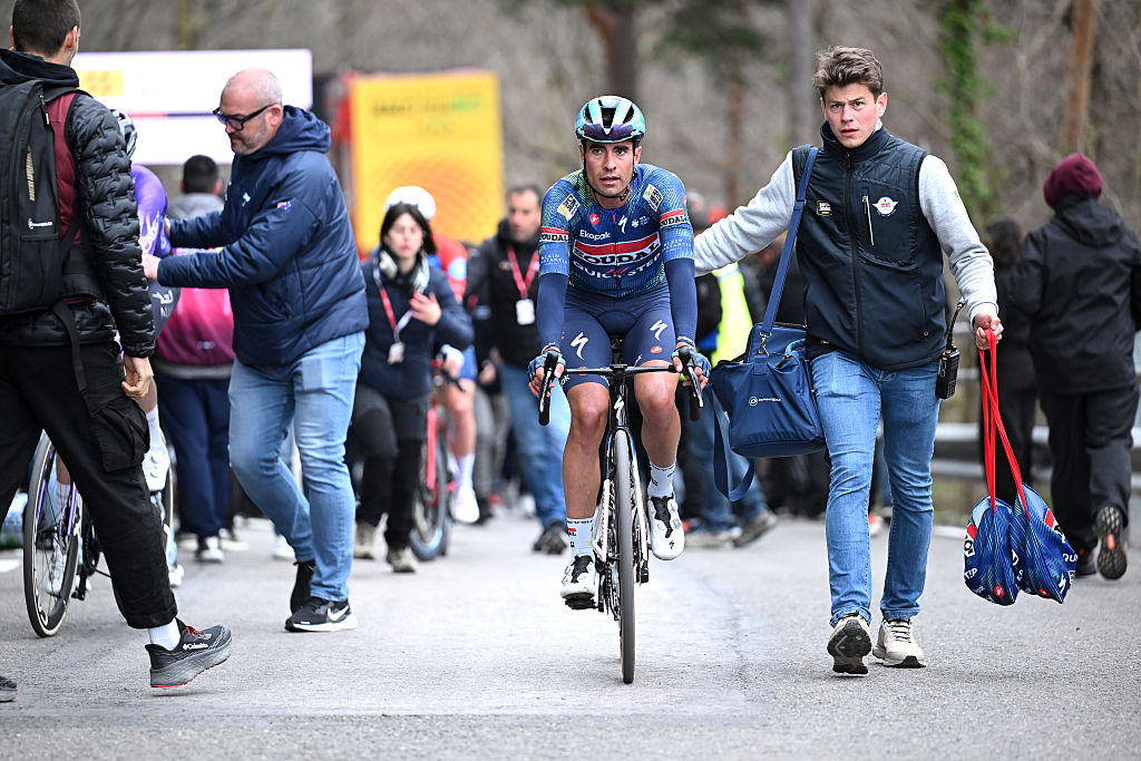 Mikel Landa after a stage in the 2026 Volta a Catalunya