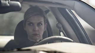 Rhea Seehorn sits in a car in Better Call Saul