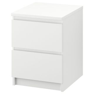 Malm 2-Drawer Nightstand against a white background.