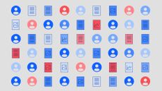 Grey background with a multicoloured abstract icon on the bottom right, black text in centre that says The AI guidebook for talent