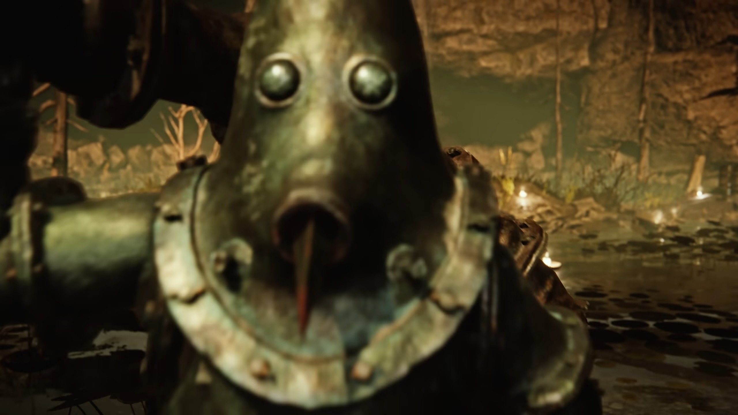 The Duskbloods character Zork in an iron suit