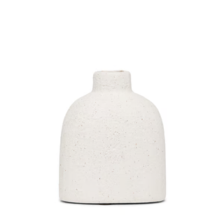 White textural vase