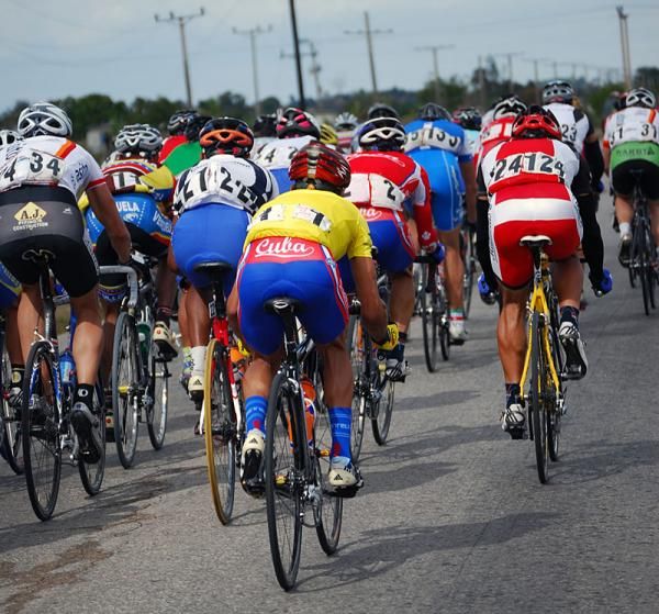 Arnold Alcolea (Cuba) sits in the peloton.