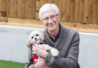 Paul O'Grady with Shih Tzu pup Daisy.