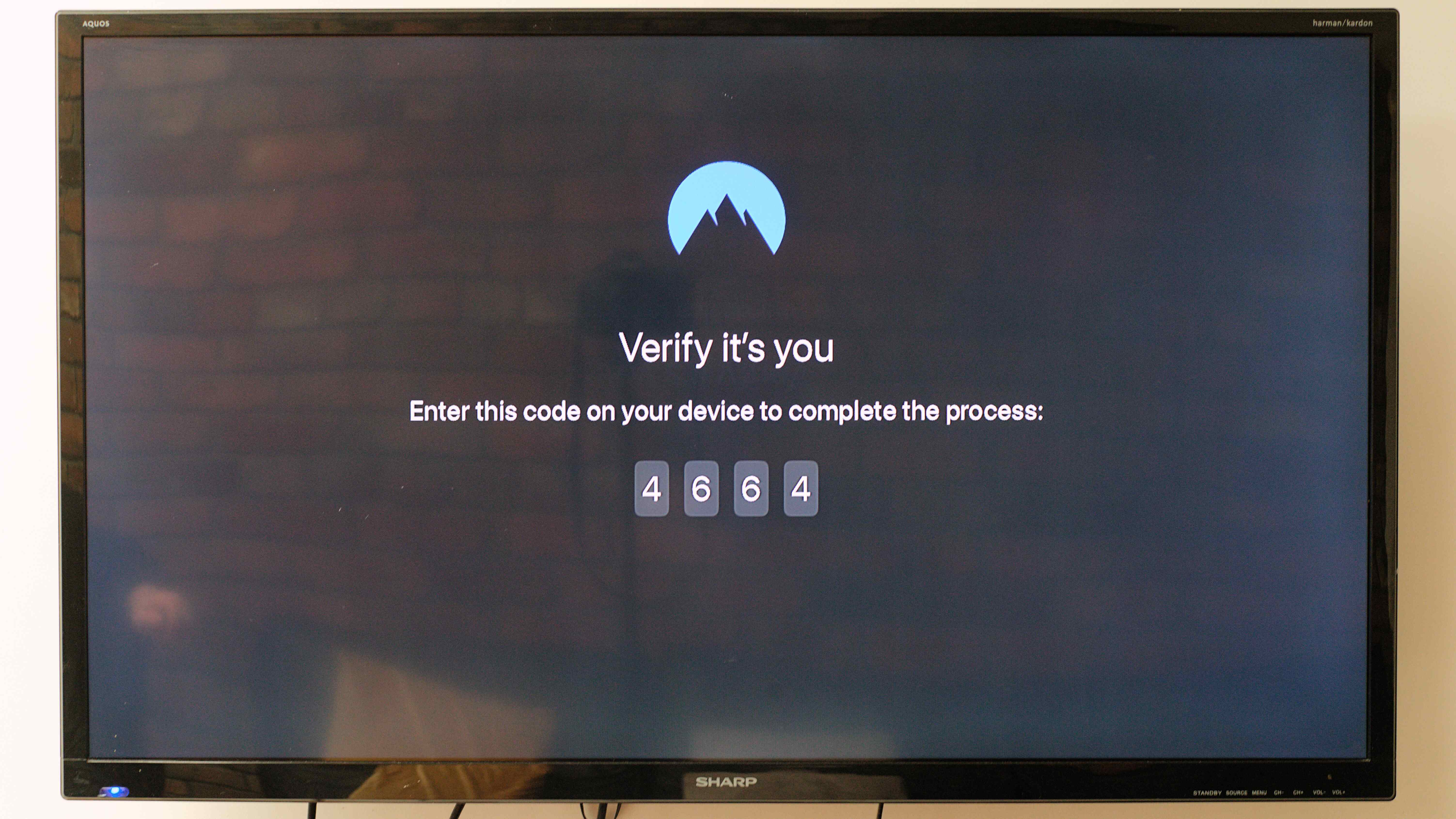 NordVPN app running on an Apple TV