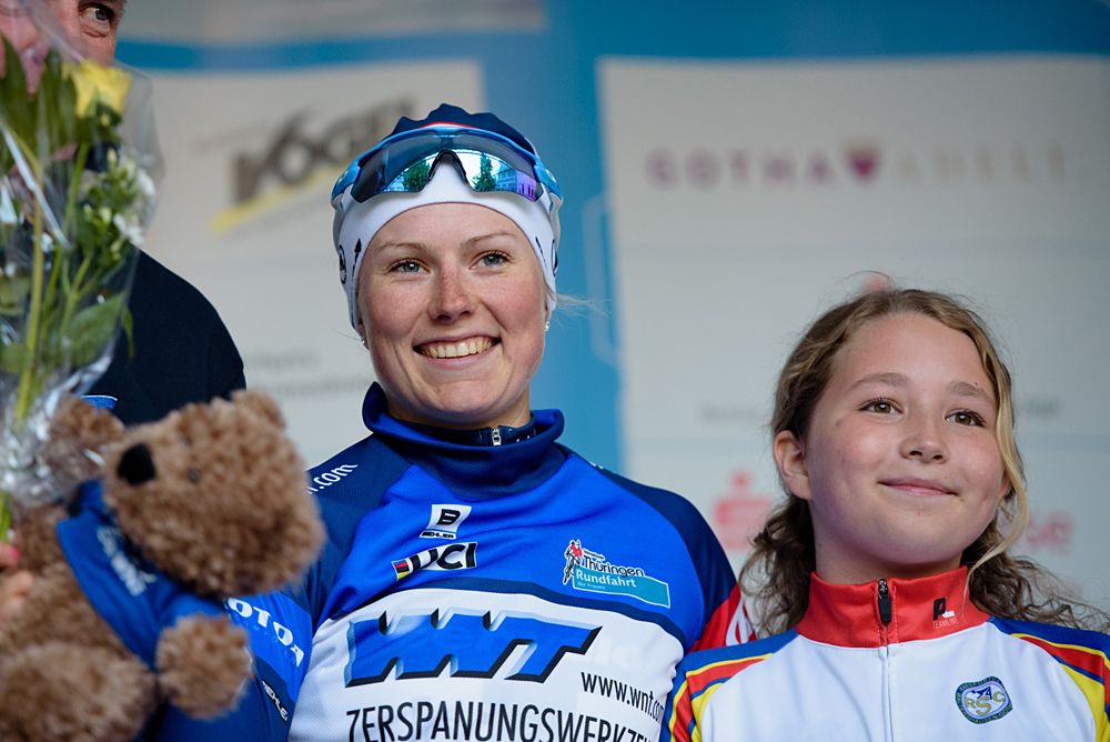 Lotta Lepist&ouml; (Cerv&eacute;lo Bigla leads the sprint competition after Th&uuml;ringen Rundfarht 2016 - Stage 1
