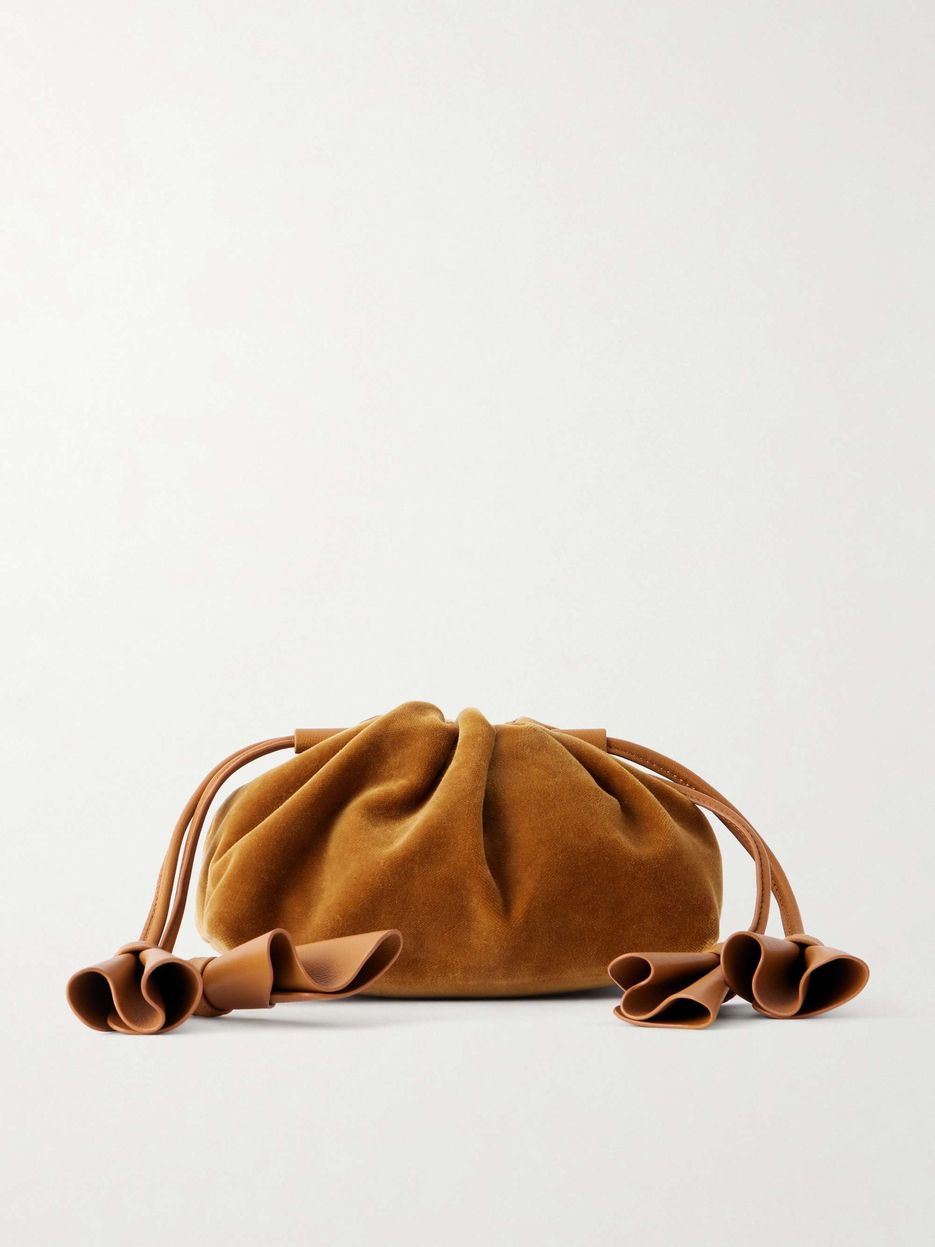 Cloud 91 Small Leather-Trimmed Velvet Clutch