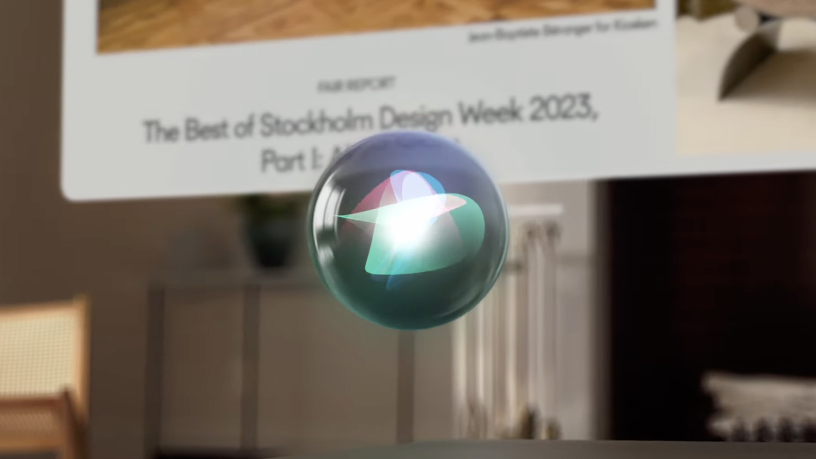 Иконка 3D Siri на гарнитуре Apple Vision Pro