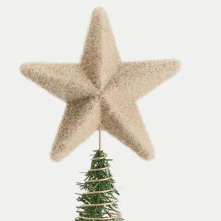 Neutral beaded star tree topper