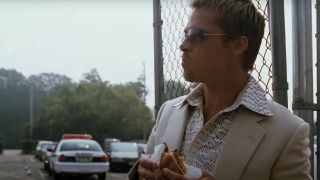 Brad Pitt eating in Ocean's Eleven