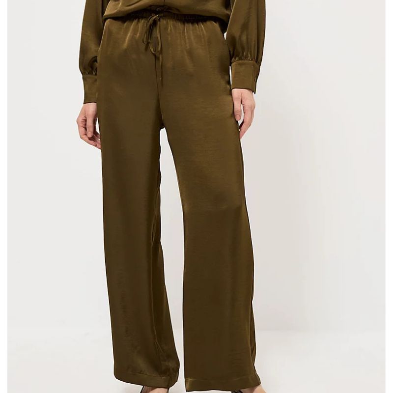 George at ASDA, Khaki Satin Wide Leg Trousers