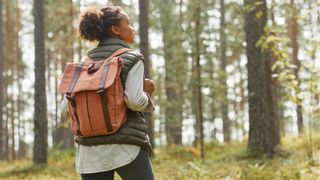 Soft hiking: A woman on a hike