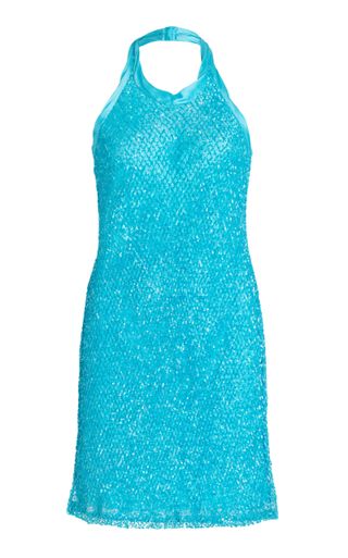 Mini Dress Queen Eksklusif dalam Jaring Payet