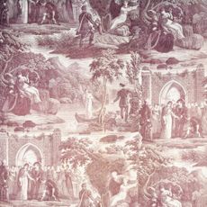 Favre-Petitperre et Cie's fabric showing scenes from The Lady of the Lake, made in about 1825. Image courtesy of National Galleries of Scotland.