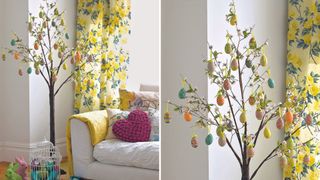 Easter tree idea in a spring living room
