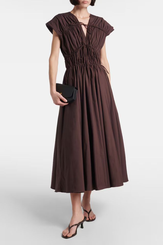 Tove Ceres gathered cotton midi dress