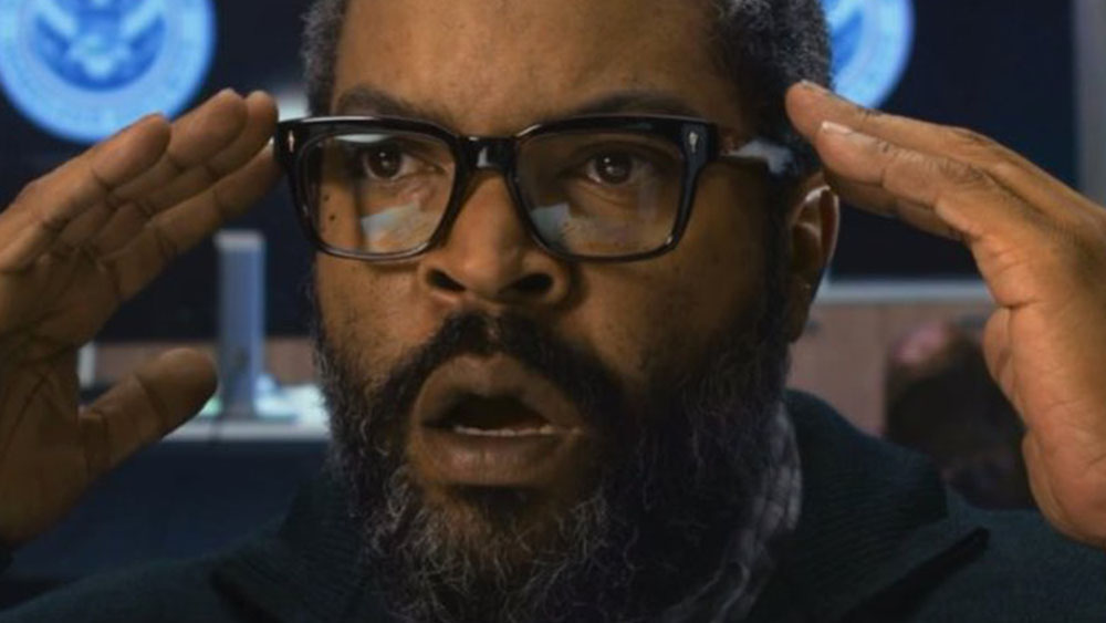 An image of Ice Cube looking surprised in the Amazon Prime Video War of the Worlds movie