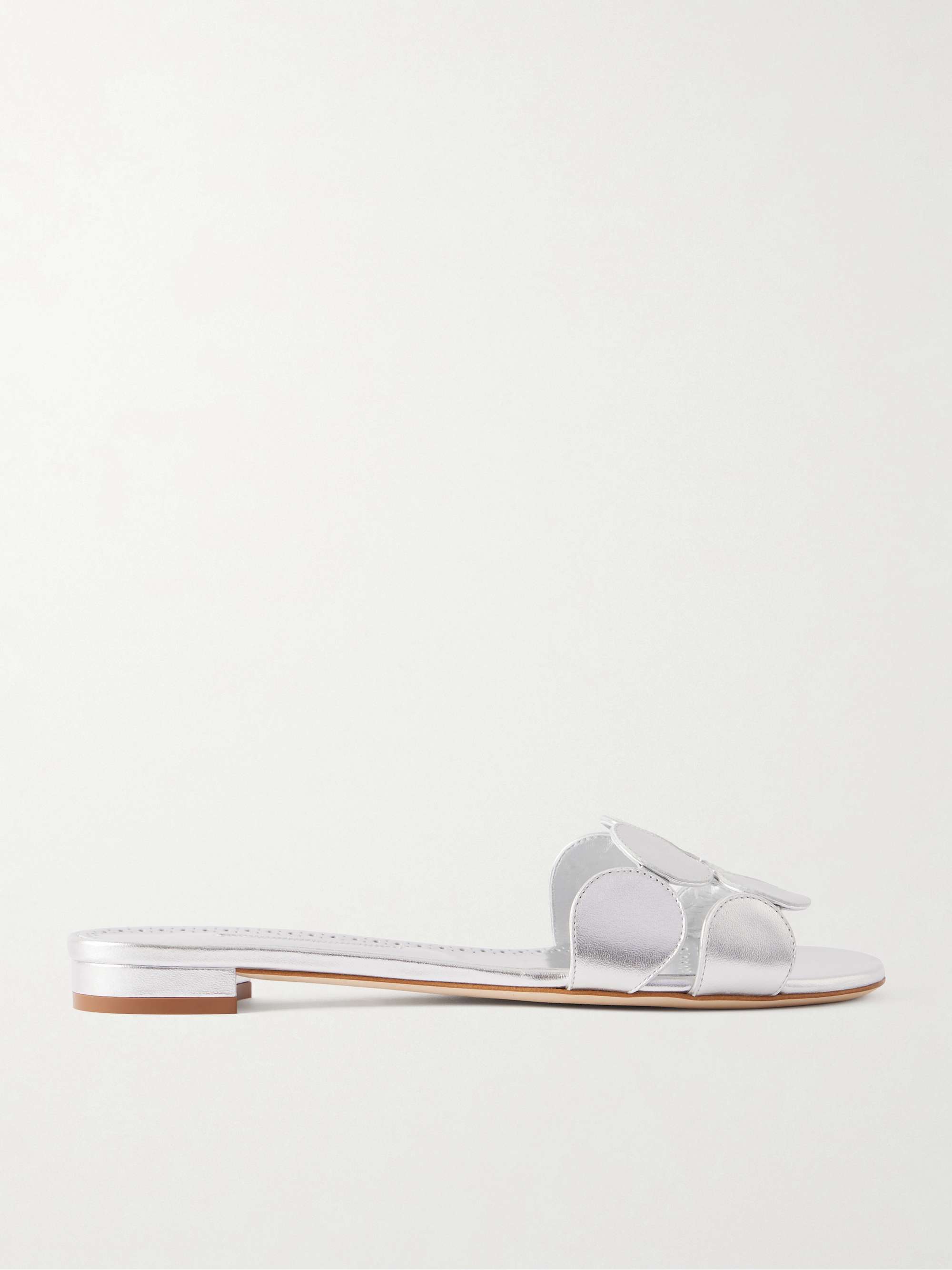Haribalmu 10 Cutout Metallic-Leather Slides