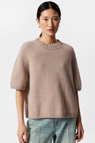 Cashmere-Blend Knit T-Shirt