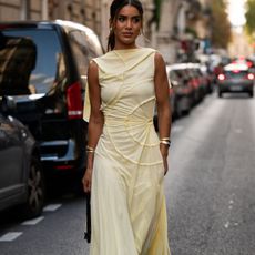 Camila Coehlo in yellow maxi dress GettyImages-1712091888 listing