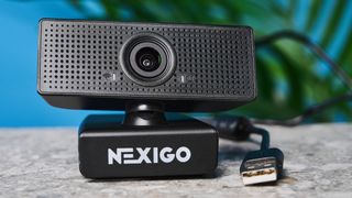 A black NexiGo N60 wired webcam