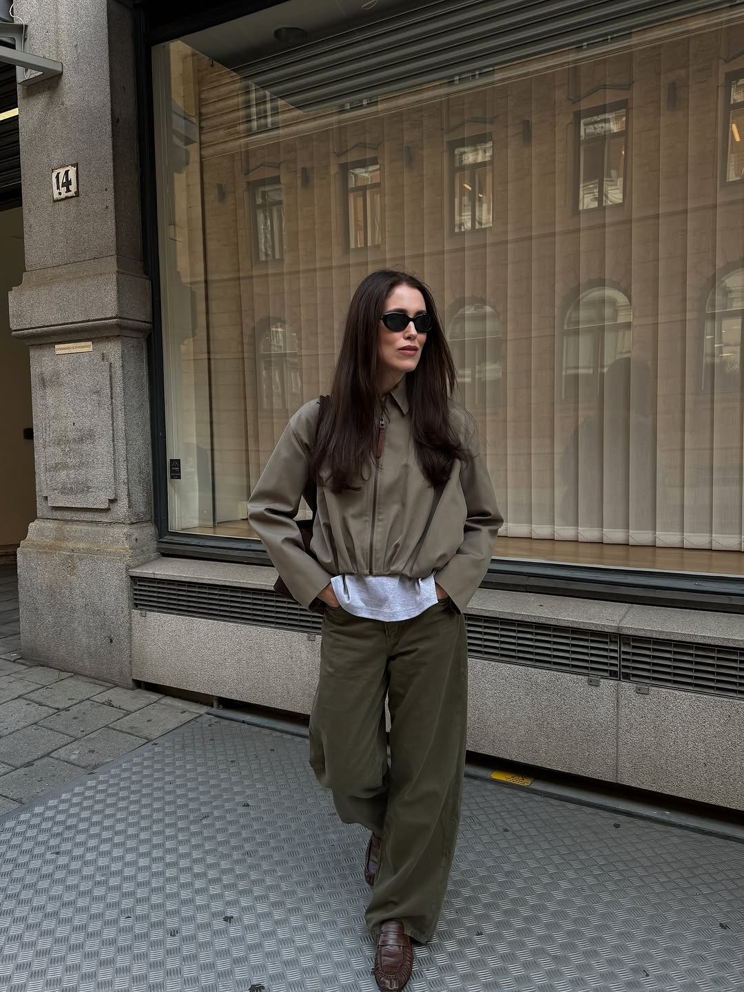 woman wearing brown loafer trend
