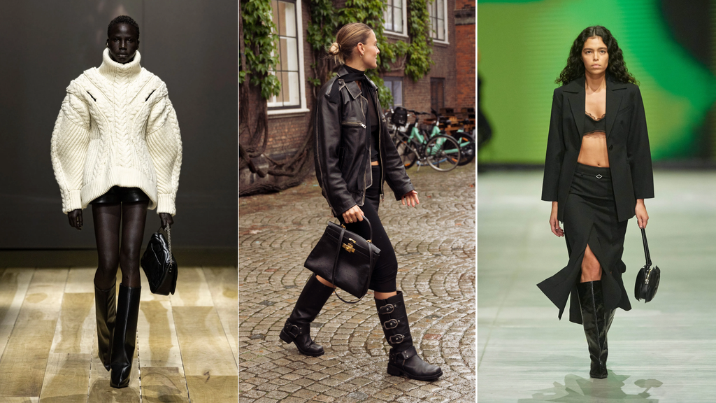 blazer with knee high boots