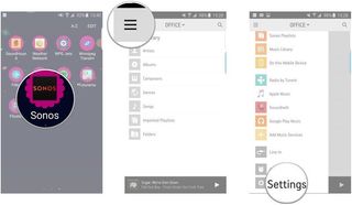 Launch the Sonos app, tap the menu button, tap Settings