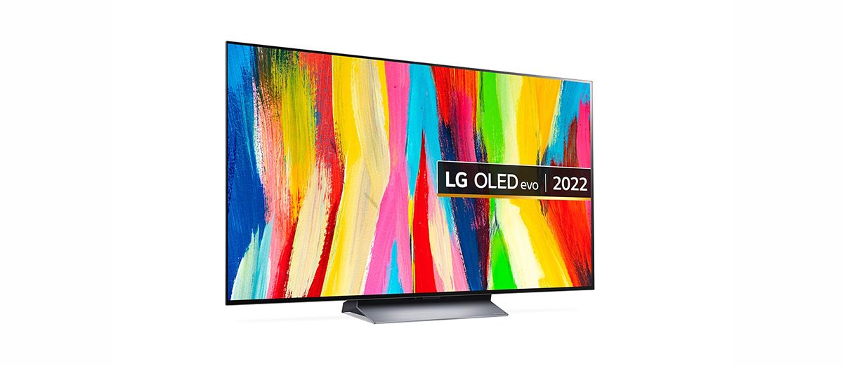 The main press shot of the LG C2 TV set. 