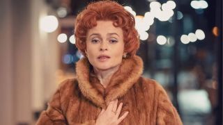 Helena Bonham Carter in a fur coat as Noele Gordon in Nolly.