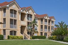 Front entrance of Florida condo building