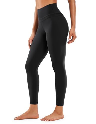 Crz Yoga Women's Naked Feeling - 25 Inches High Waist Leggings Tight Yoga Pants Workout Gym Leggings Black-R009 10