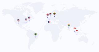 An image of Hostinger's worldwide data centres