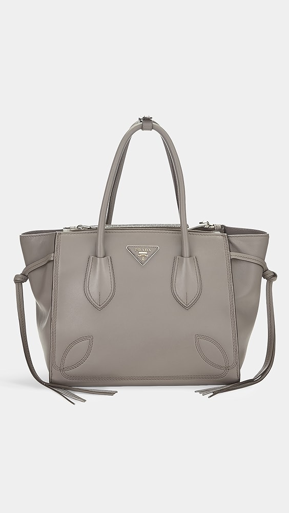 What Goes Around Comes Around Prada Grey Citycalf Sport Twin Pocket Tote