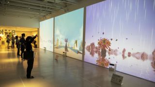BAKERU: Transforming Spirits at Japan House Los Angeles delivers an immersive visitor experience with motion sensors linked to Panasonic’s PT-RZ870 Series projectors.