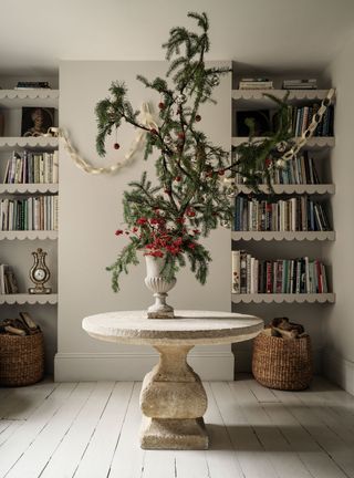Christmas tree theme with modern tree branches