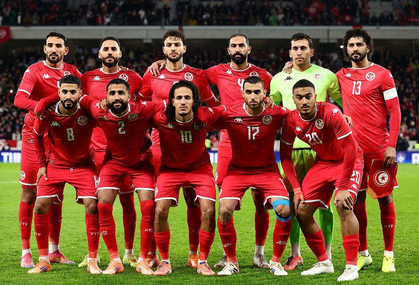 Tunisia World Cup 2026 squad: Tunisia&#039;s players pose ahead of the International friendly football match between Brazil and Tunisia at Stade Pierre-Mauroy, in Villeneuve-d&#039;Ascq, northern France, on November 18, 2025.