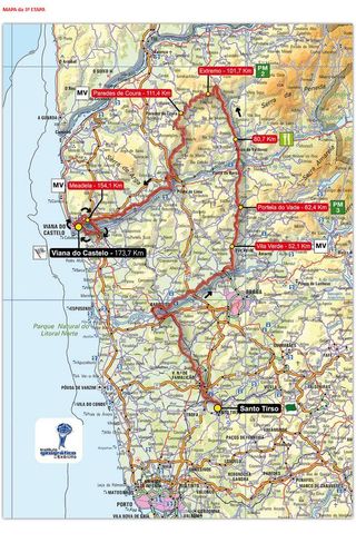 2010 Volta a Portugal stage 3 map
