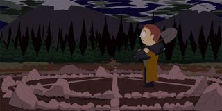 Steven Stotch burying Butter's dead body in a Pet Sematary South Park