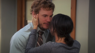 Chris Pratt as Andy with April in Parks and Recreation