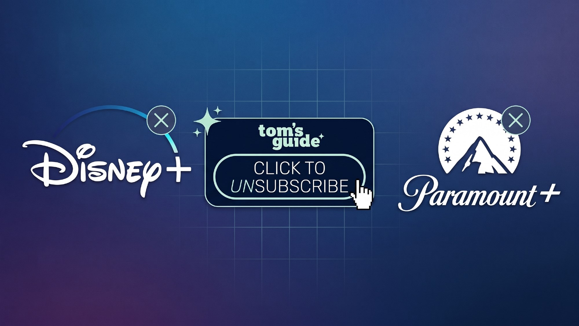 Graphic of Disney+ and Paramount+ logos