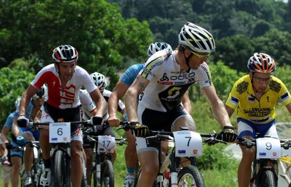 Racers roll along together during stage 2