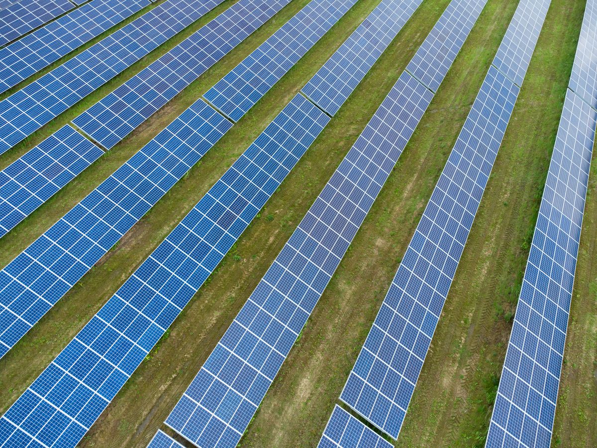Photo of solar panels taken with the DJI Mini 4K