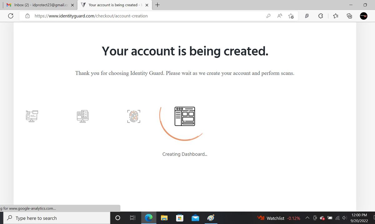 Identity Guard software screenshot